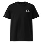 Black t-shirt with 'CH' logo on a white background
