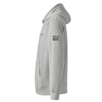 Heather Gray hoodie with 'Wear the Way' text on a white background