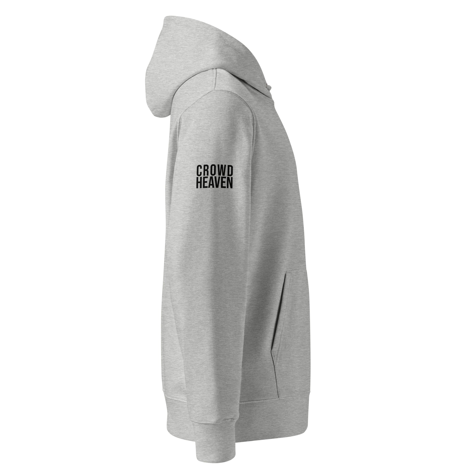 Heather Gray hoodie with 'CROWD HEAVEN' text on a white background