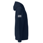 Navy Blue hoodie with 'Crowd Heaven' text on a white background