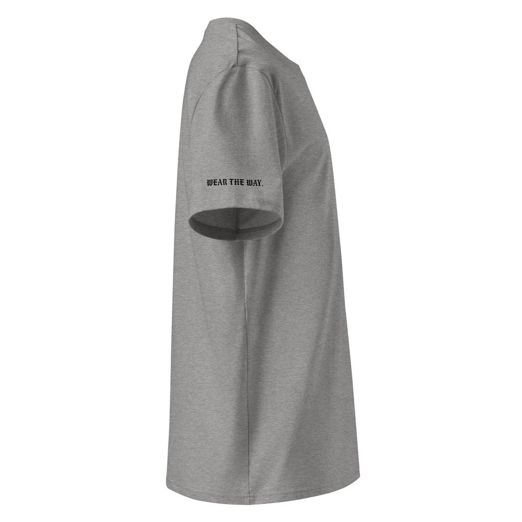 Heather Gray t-shirt with 'Wear the Way' logo on a white background