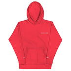 Red hoodie with 'Good Lord' text on a white background