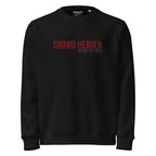 Black sweatshirt with red text 'CROWD HEAVEN' on a white background