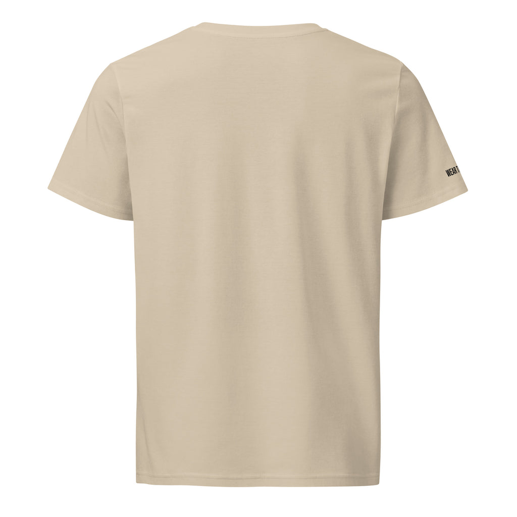 Beige t-shirt on a white background