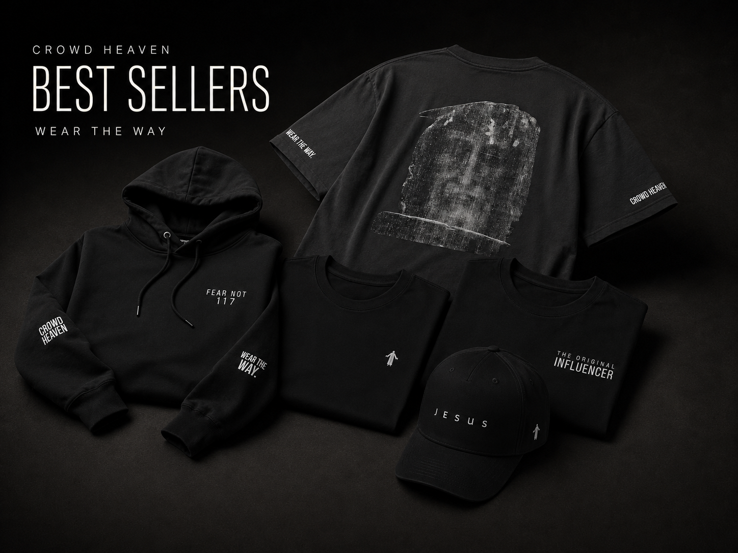 Crowd Heaven Best Sellers hero image featuring selected apparel