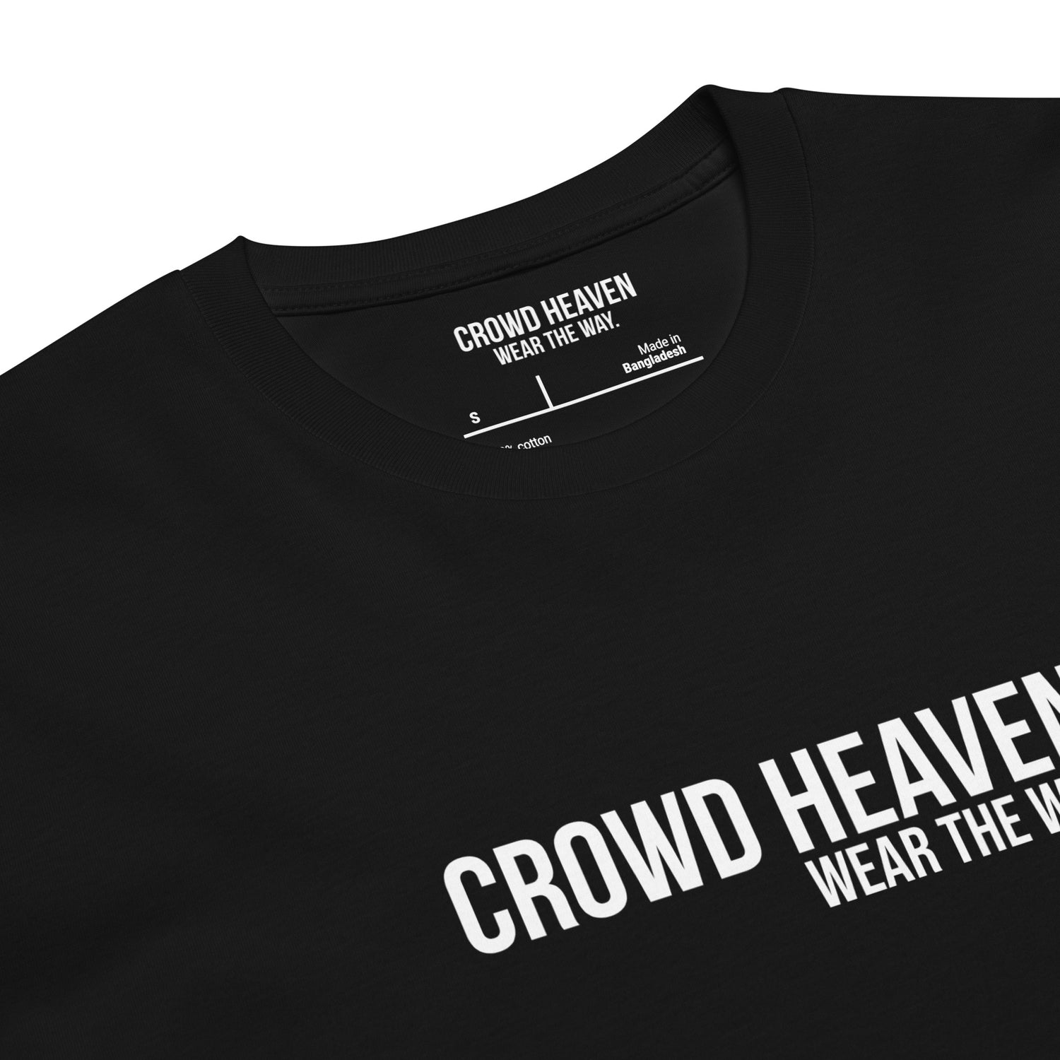 Black Crowd Heaven premium signature tee detail